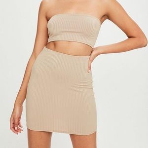 MissGuided Two Piece Set Tan Dress Size 0